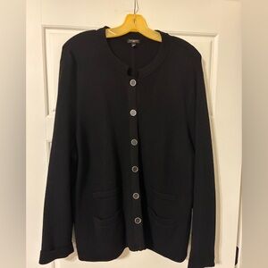 Talbots Black Knit Cardigan Sweater 2X